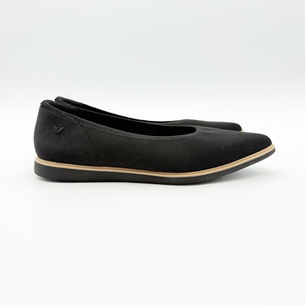 VIVAIA Veronica Pointed-Toe All-Day Standing Flats Sz 37.5 Veronica Black Beige - Picture 3 of 7